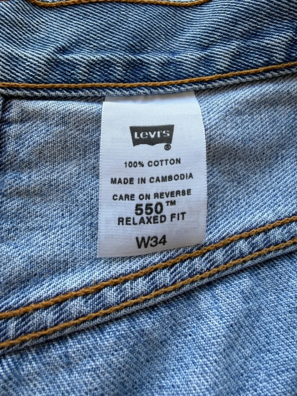 Levi's 550 Denim Bermuda Shorts Upcycled Reworked Graffiti Western Art - Picture 5 of 12